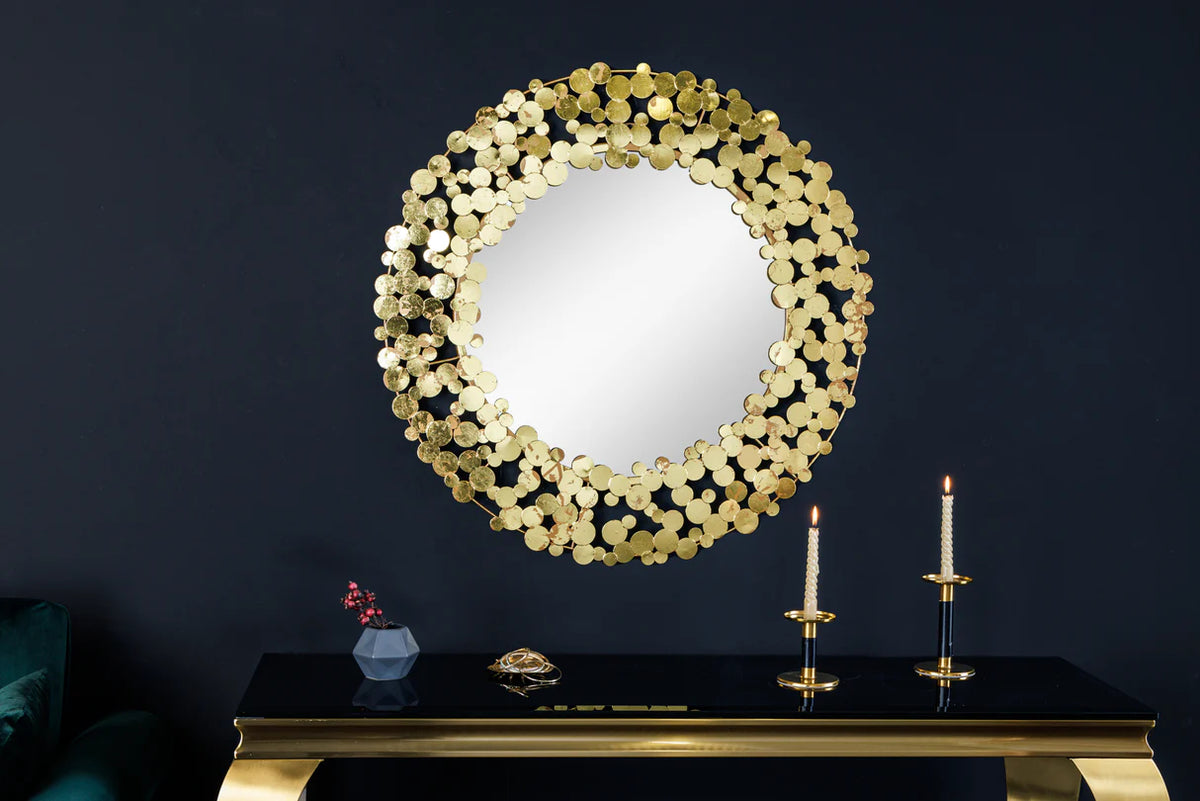 
Grande specchio da parete di design rotondo «Coins» Ø 82 cm
