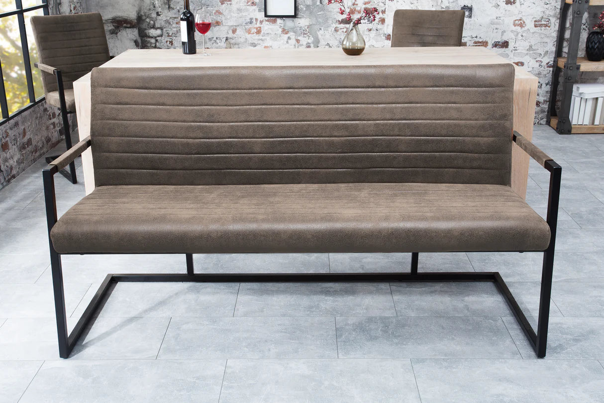 
Banc cantilever « Loft » avec revêtement en velours - Taupe vintage