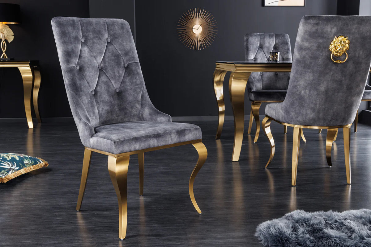 
Sedia “Modern Barock” con testa di leone - acciaio inox