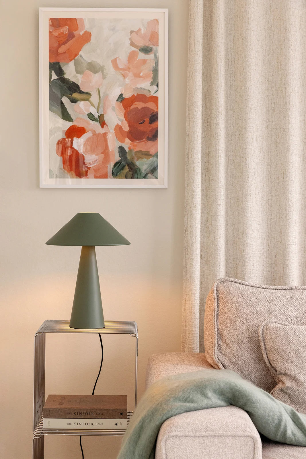 
Lampe de table design « Cannes » Ø 30/ H 40 cm - Vert pastel