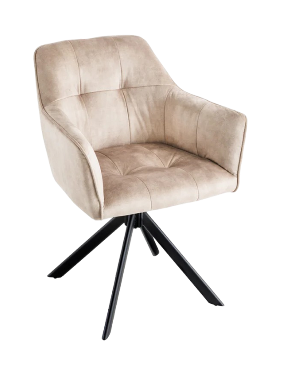 
Poltroncina girevole con braccioli „Titto“ - Samt Champagne
