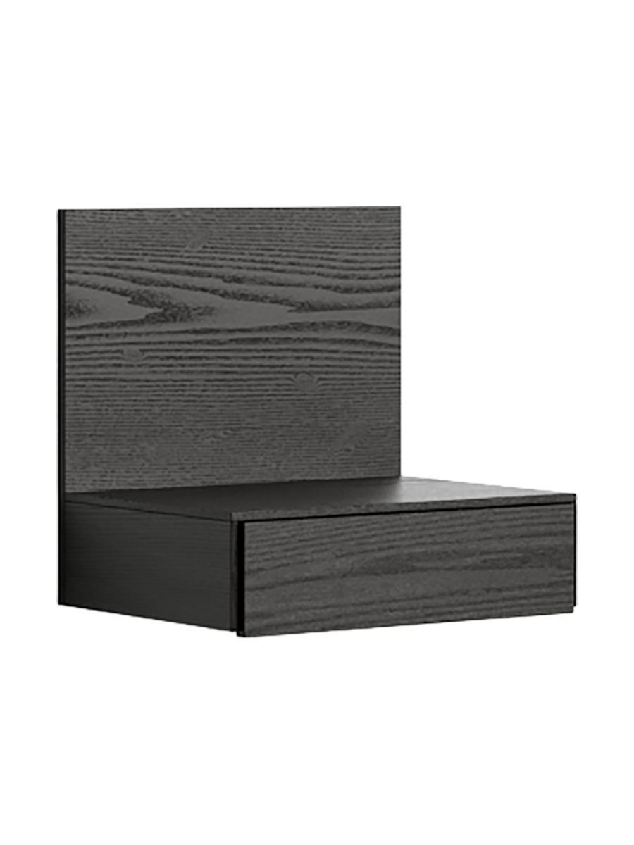 
Solid Designer Bedside Table "Tana", wall-mounted - Stained oak