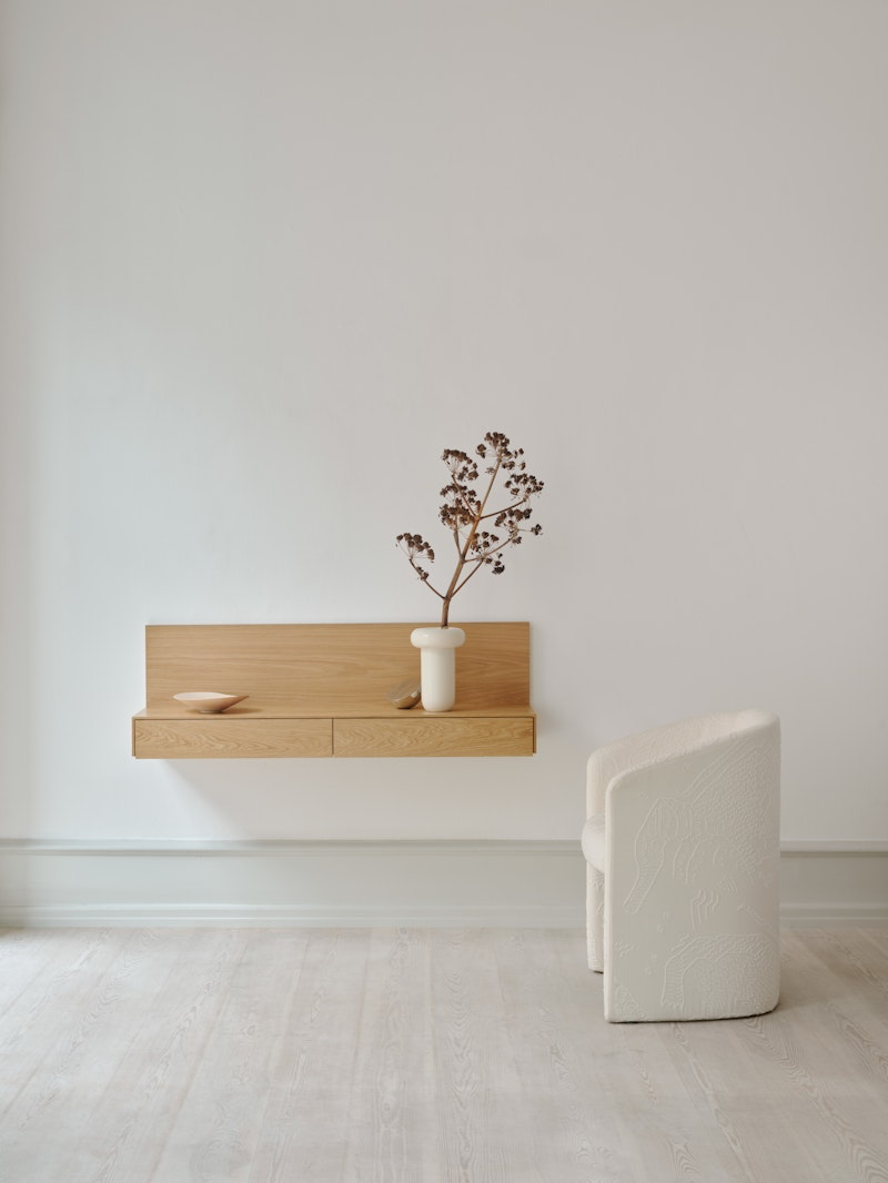 
Solid Design Wall Desk & Console "Tana" - Oak oiled