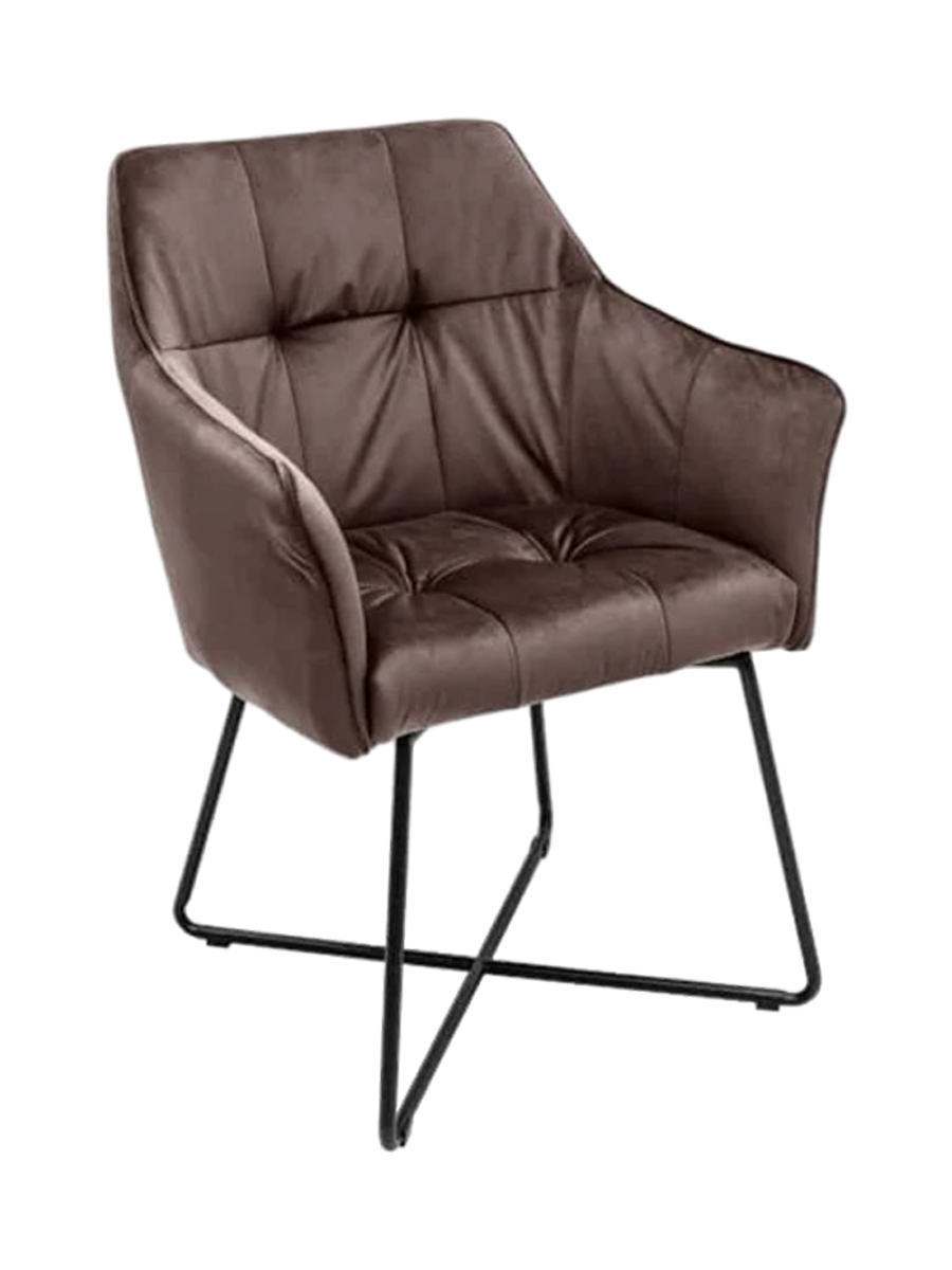 
Poltroncina con braccioli effetto velluto „Lofty“ - Samt Taupe