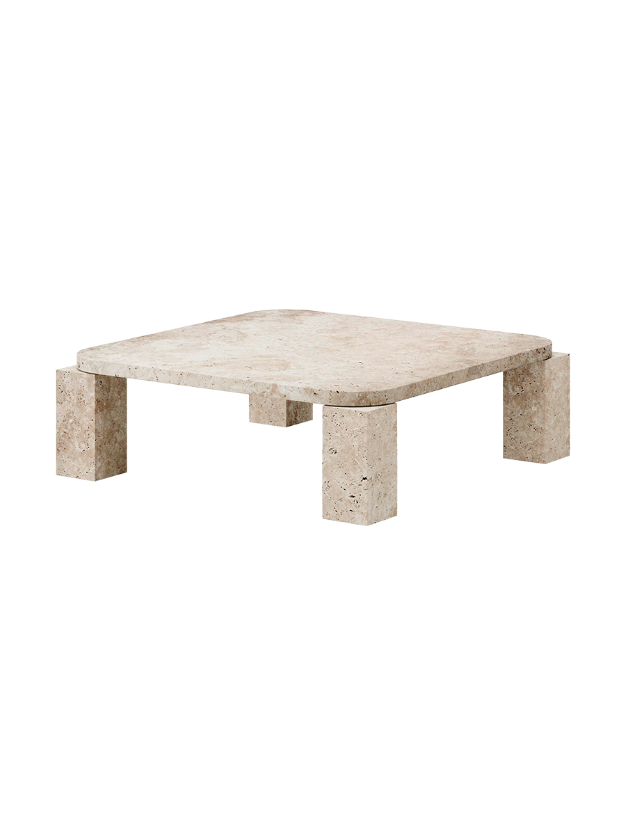 
Tavolino da caffè di design “Atlas” in marmo - Travertino / 82 x 82 cm