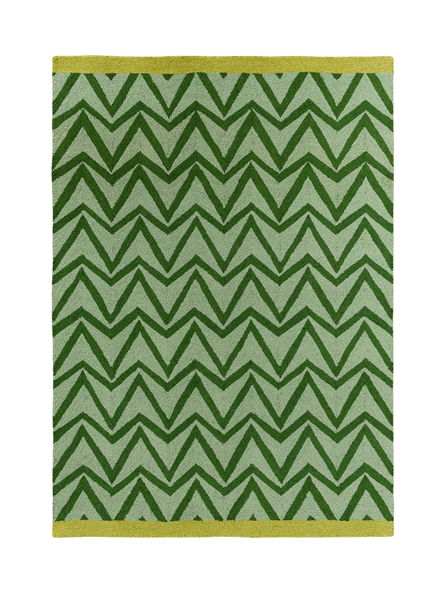 
Tapis design d'intérieur/extérieur de haute qualité « Dhurrie Green », différentes tailles - 140 x 200 cm