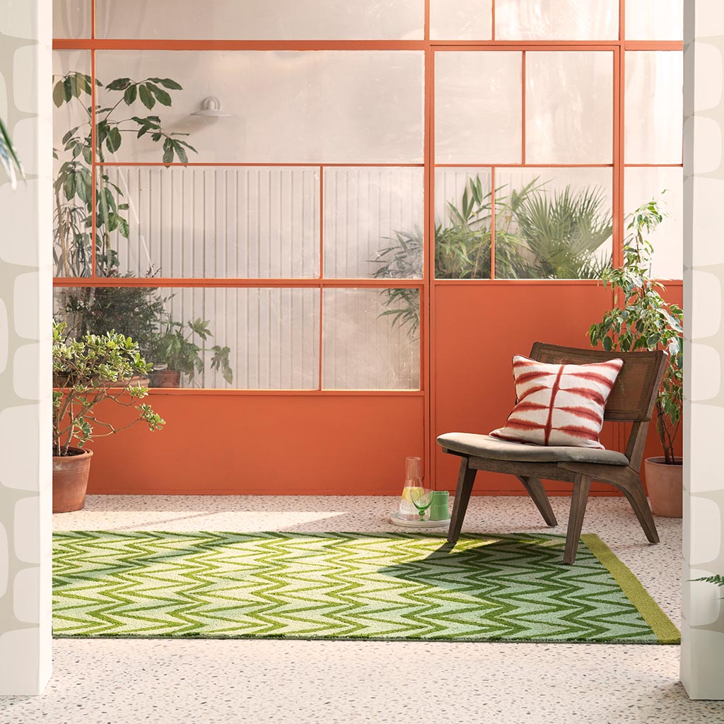 
Tapis design d'intérieur/extérieur de haute qualité « Dhurrie Green », différentes tailles - 140 x 200 cm