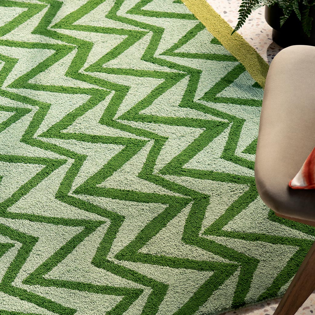 
Tapis design d'intérieur/extérieur de haute qualité « Dhurrie Green », différentes tailles - 160 x 230 cm
