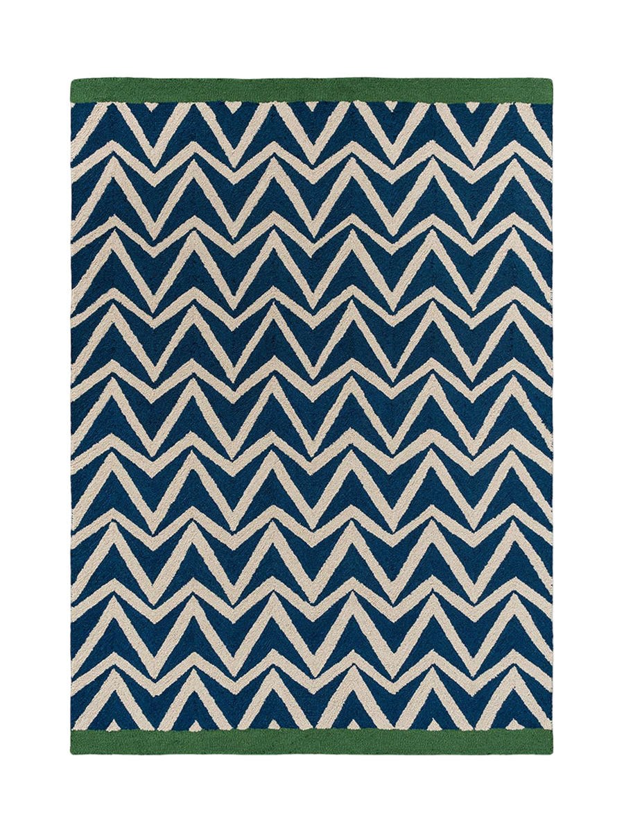 
Tapis design d'intérieur/extérieur de haute qualité « Dhurrie Blue », différentes tailles - 140 x 200 cm