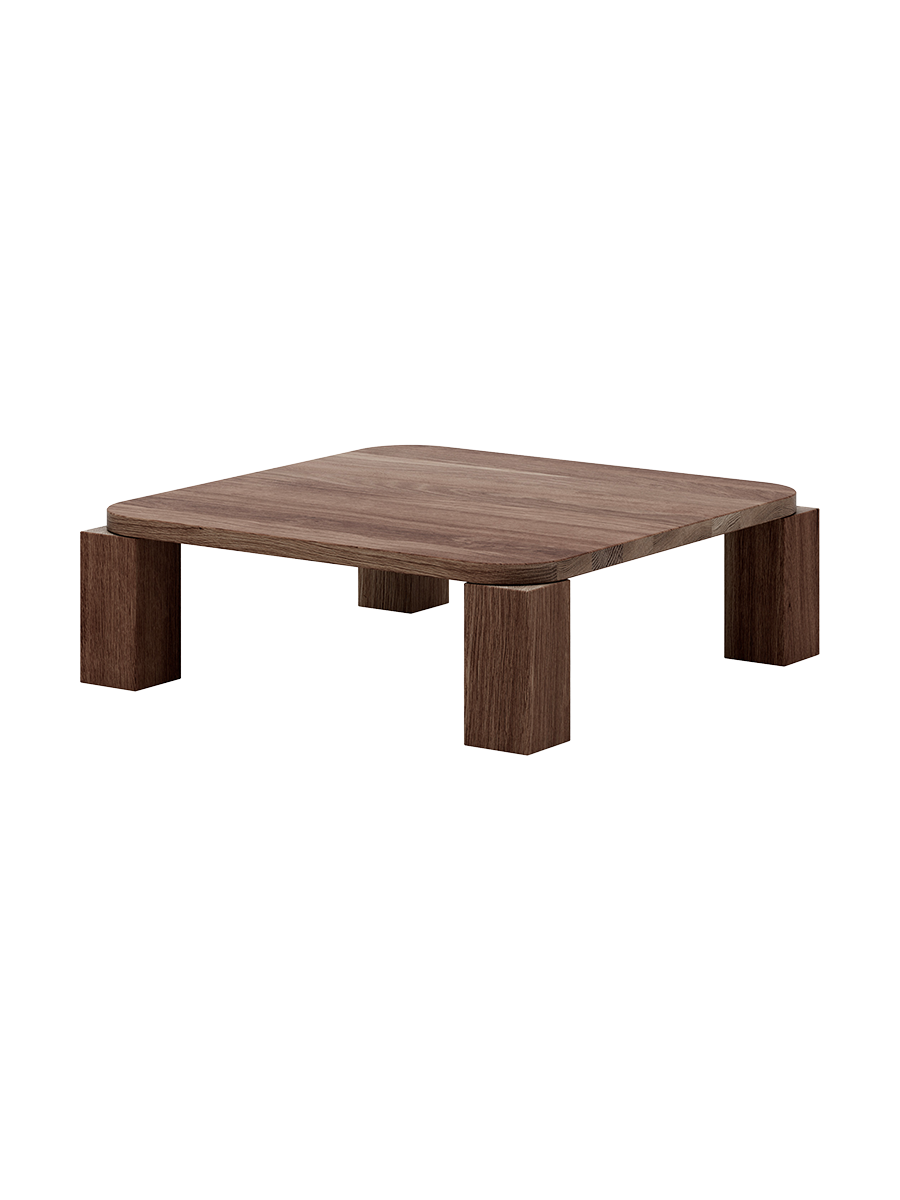 
Tavolino da caffè di design in legno massello “Atlas” - rovere affumicato