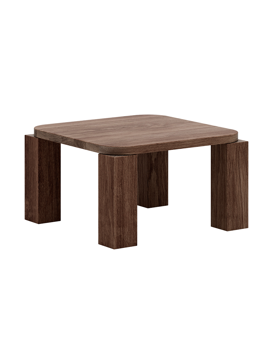 
Designer Solid Wood Side Table "Atlas" - Smoked oak