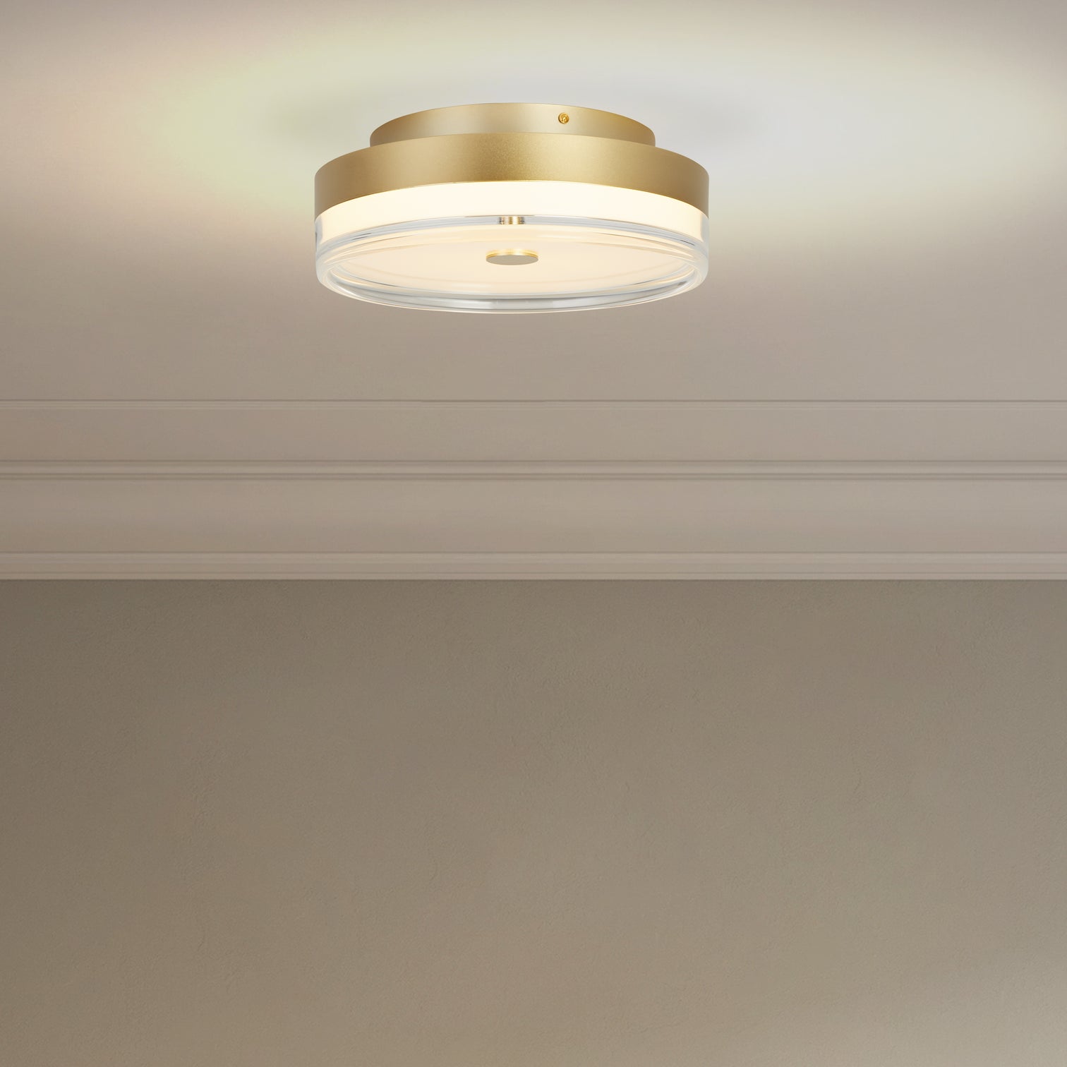 
Dimmbare LED Design Deckenlampe „Cyprus“ - Gold / Ø 30 cm