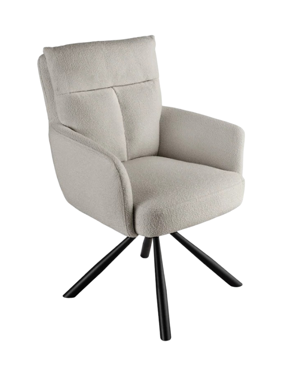 
Sedia con braccioli girevole a 360° «Big Nevis» - Beige Bouclé