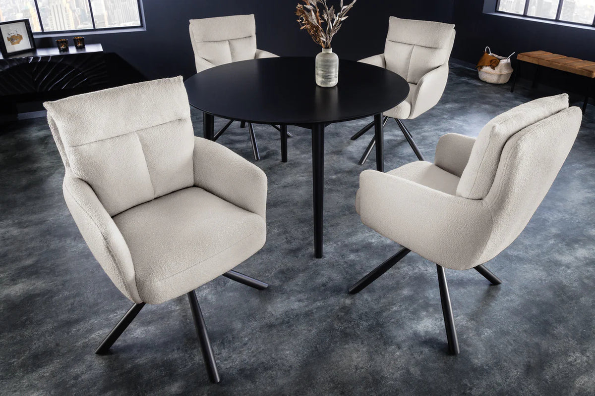 
Sedia con braccioli girevole a 360° «Big Nevis» - Beige Bouclé
