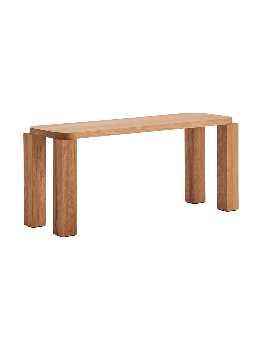 
Banc design en bois massif « Atlas » - 100 x 32 x 46 cm / Chêne naturel huilé