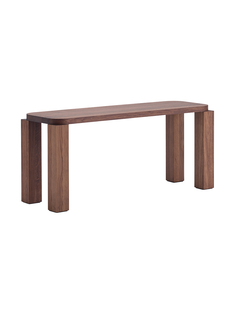 
Banc design en bois massif « Atlas » - 100 x 32 x 46 cm / chêne fumé