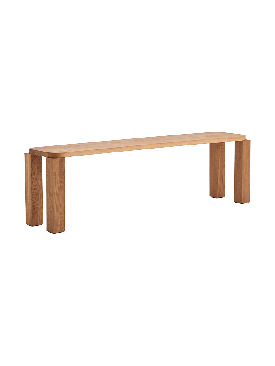 
Banc design en bois massif « Atlas » - 150 x 32 x 46 cm / Chêne naturel huilé