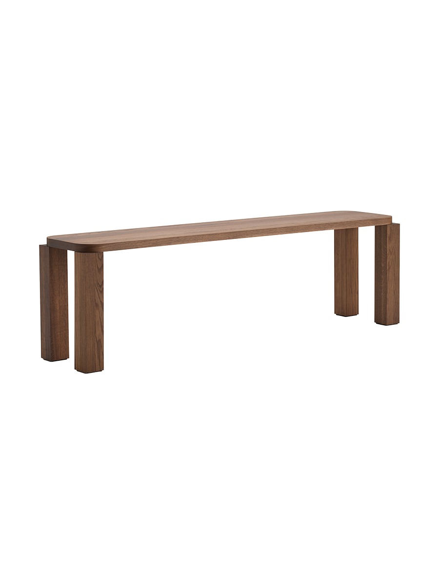 
Banc design en bois massif « Atlas » - 150 x 32 x 46 cm / chêne fumé
