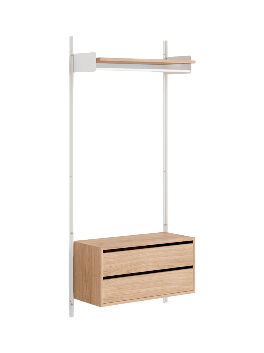 
Modular Designer Wall Wardrobe "New Works Wardrobe Cabinet" - Oak / White