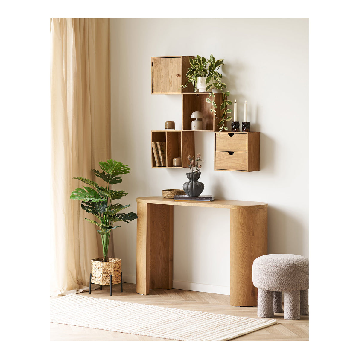 
Set di 4 mensole da parete in legno massello «Townsville» - Rovere Naturale