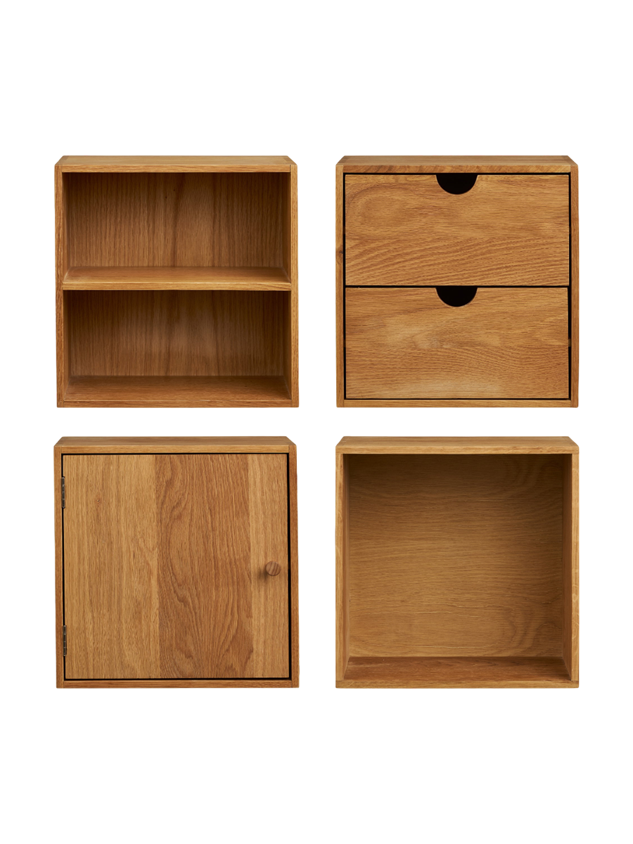 
Set di 4 mensole da parete in legno massello «Townsville» - Rovere Naturale