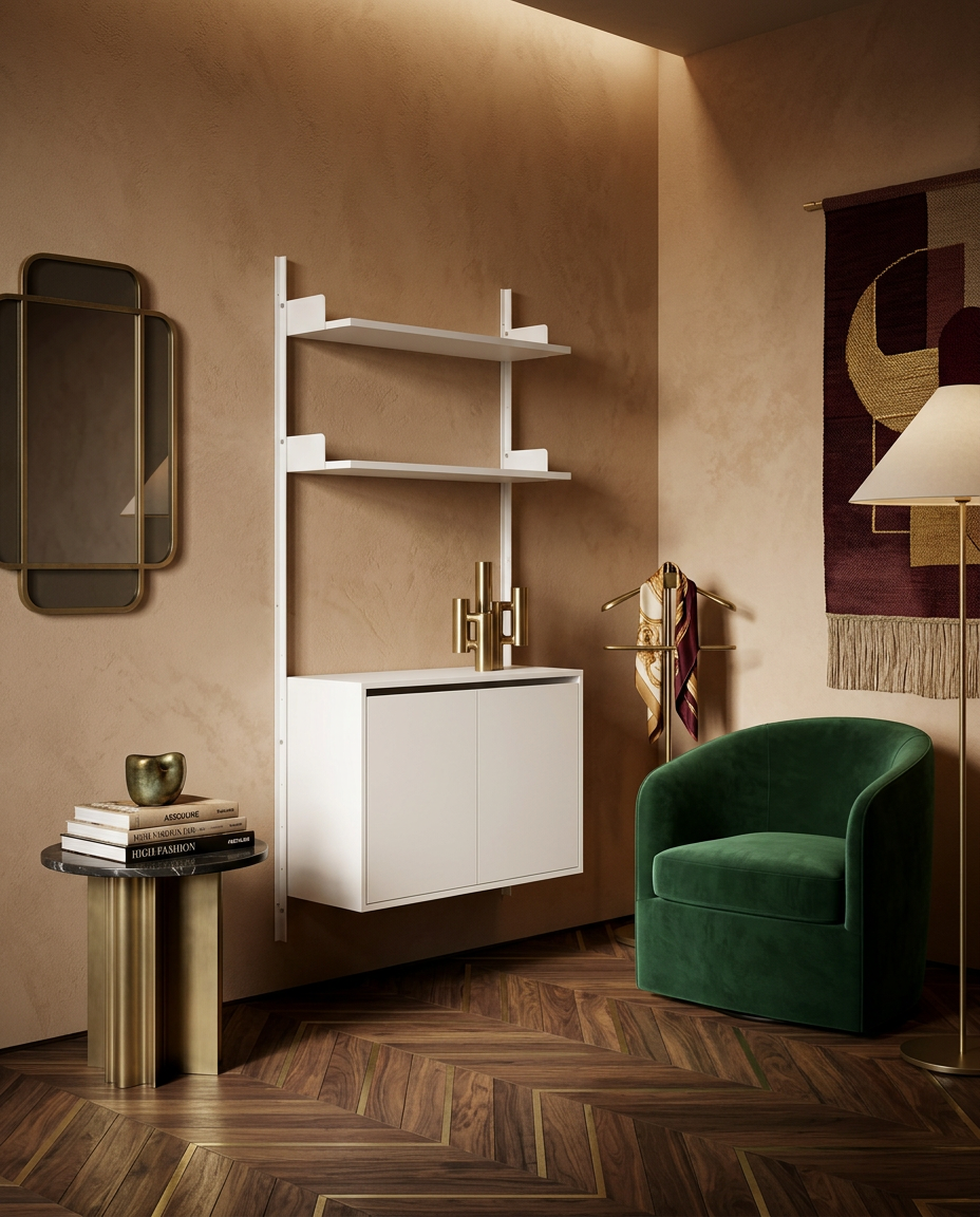 
Étagère murale modulable « New Works 1900 Cabinet High » - Blanc / Blanc