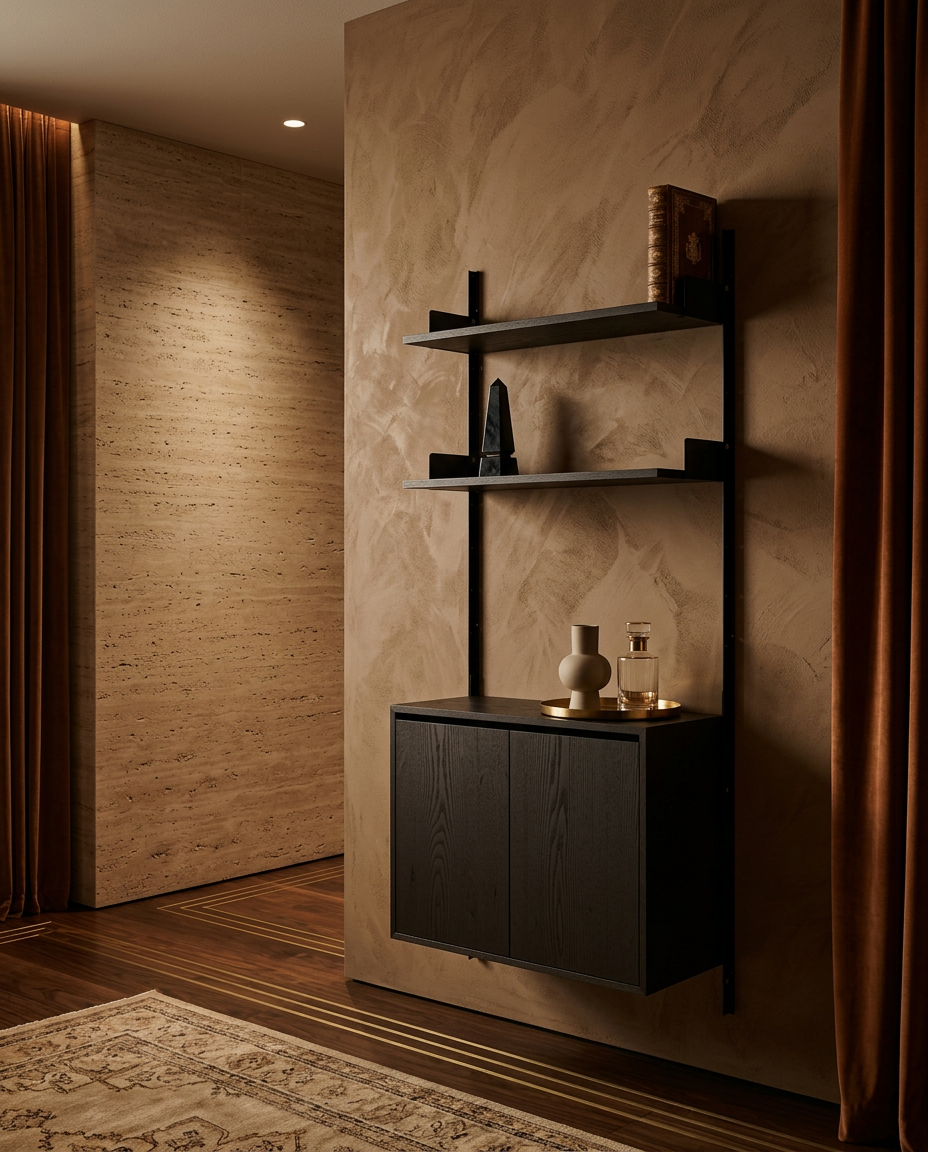 
Étagère murale modulable « New Works 1900 Cabinet High » - Frêne / Noir