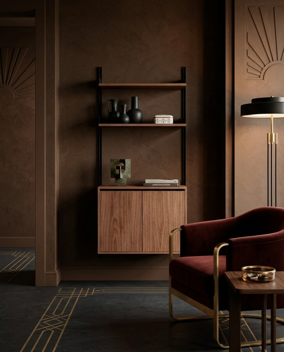 
Étagère murale modulable « New Works 1900 Cabinet High » - Noyer / Noir