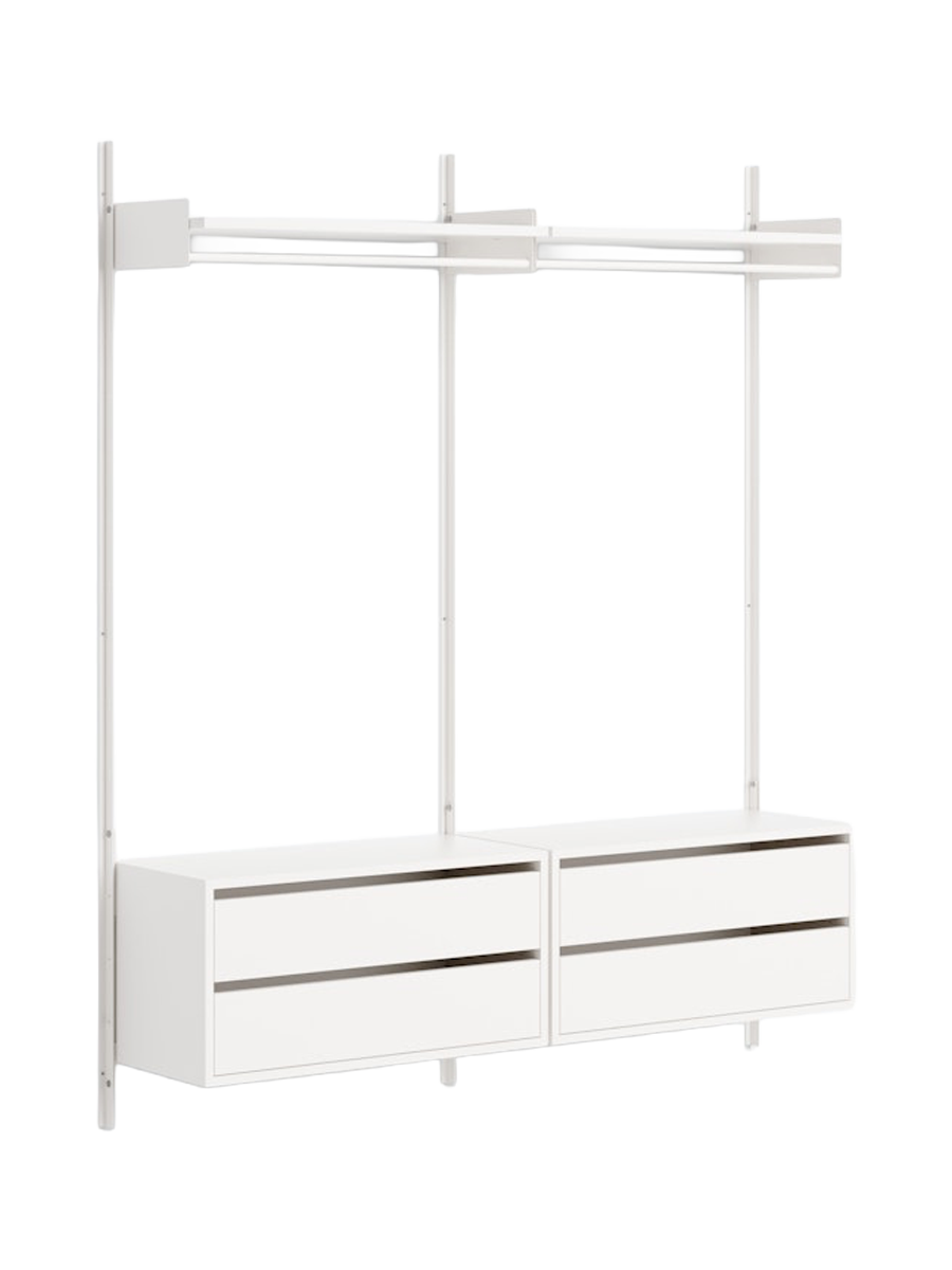 
Modular Wall Wardrobe "New Works Wardrobe Cabinet II" - White / White