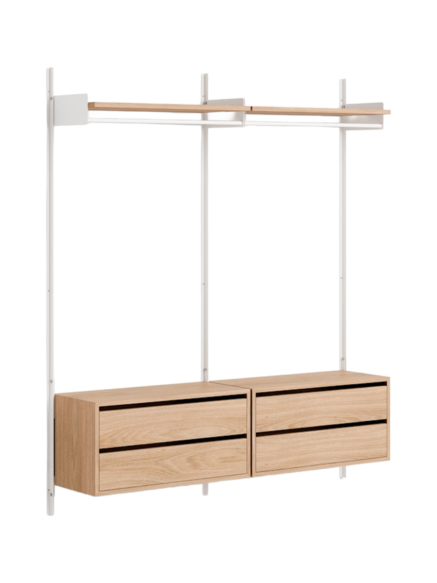 
Modular Wall Wardrobe "New Works Wardrobe Cabinet II" - Oak / White