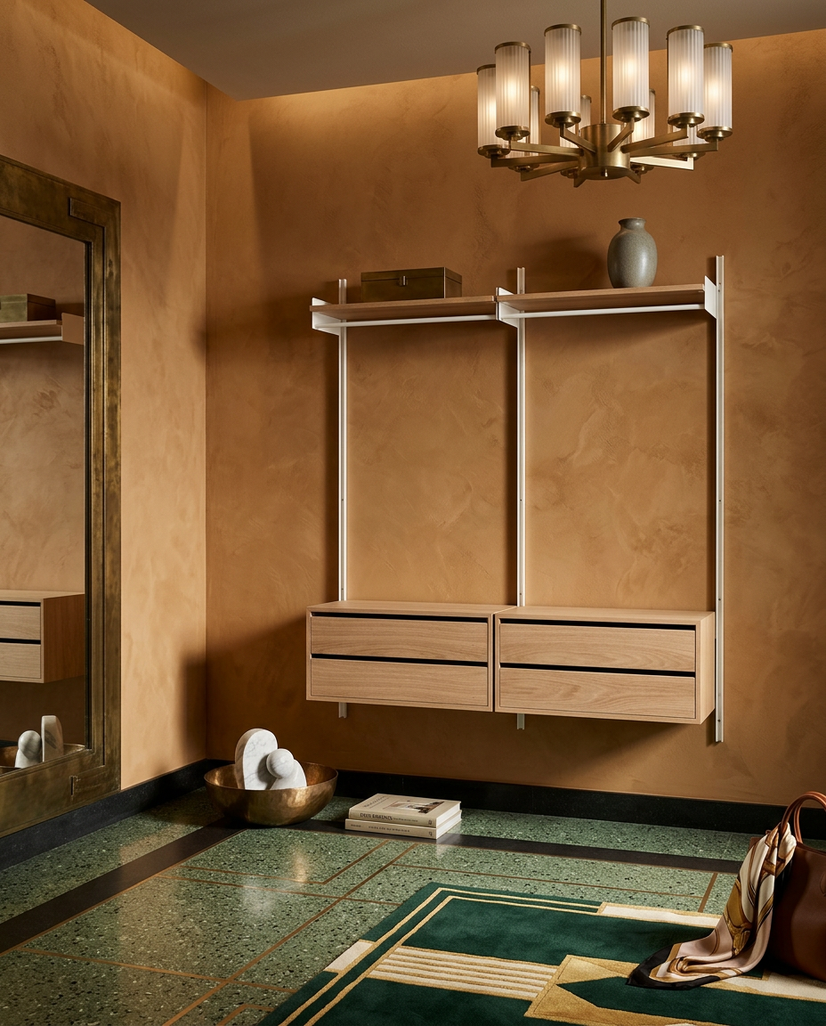 
Modular Wall Wardrobe "New Works Wardrobe Cabinet II" - Oak / White