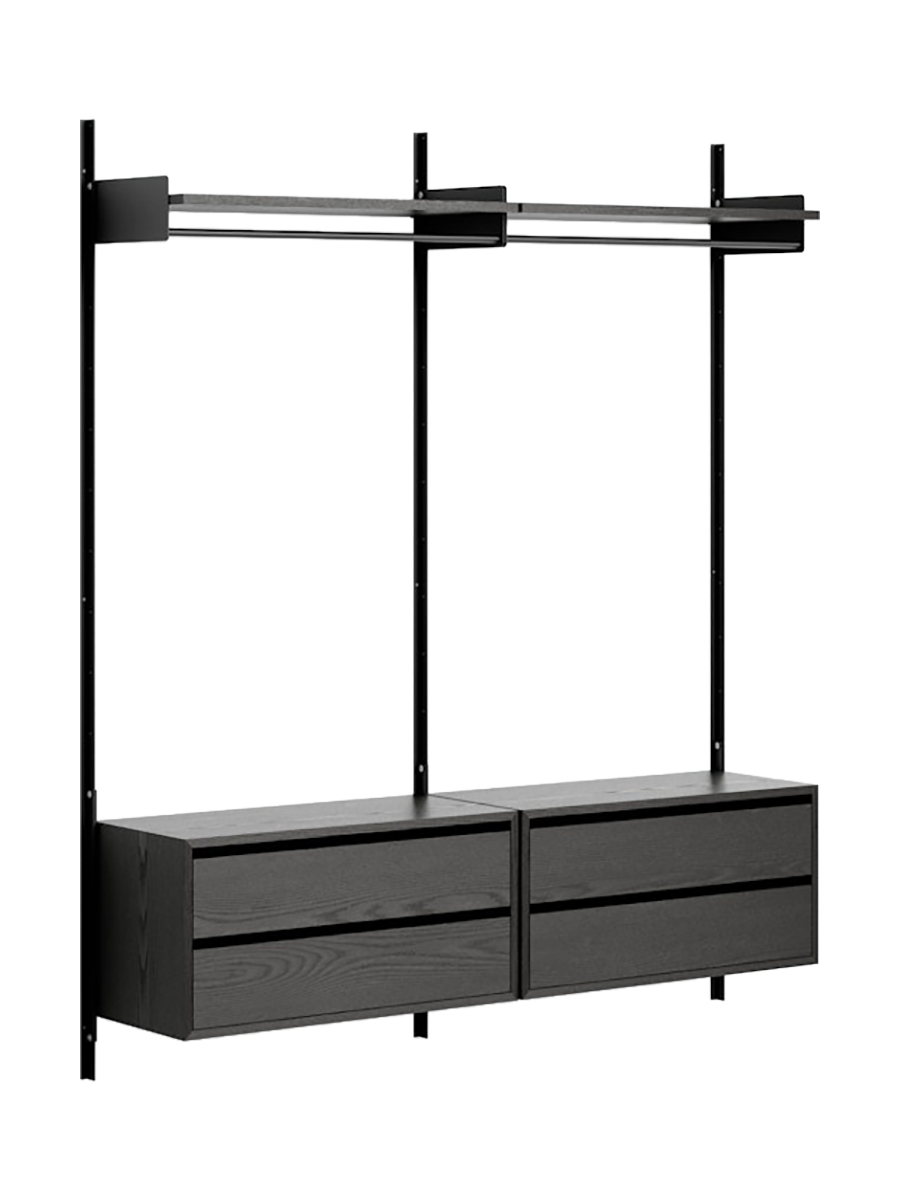 
Modular Wall Wardrobe "New Works Wardrobe Cabinet II" - Ashwood / Black