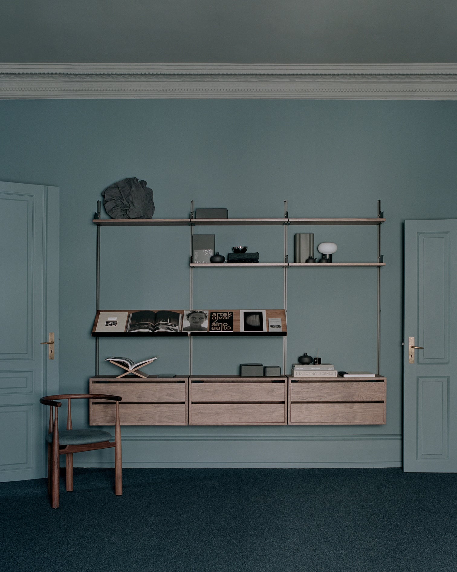 
Modular Wall Wardrobe "New Works Wardrobe Cabinet II" - Walnut / Black