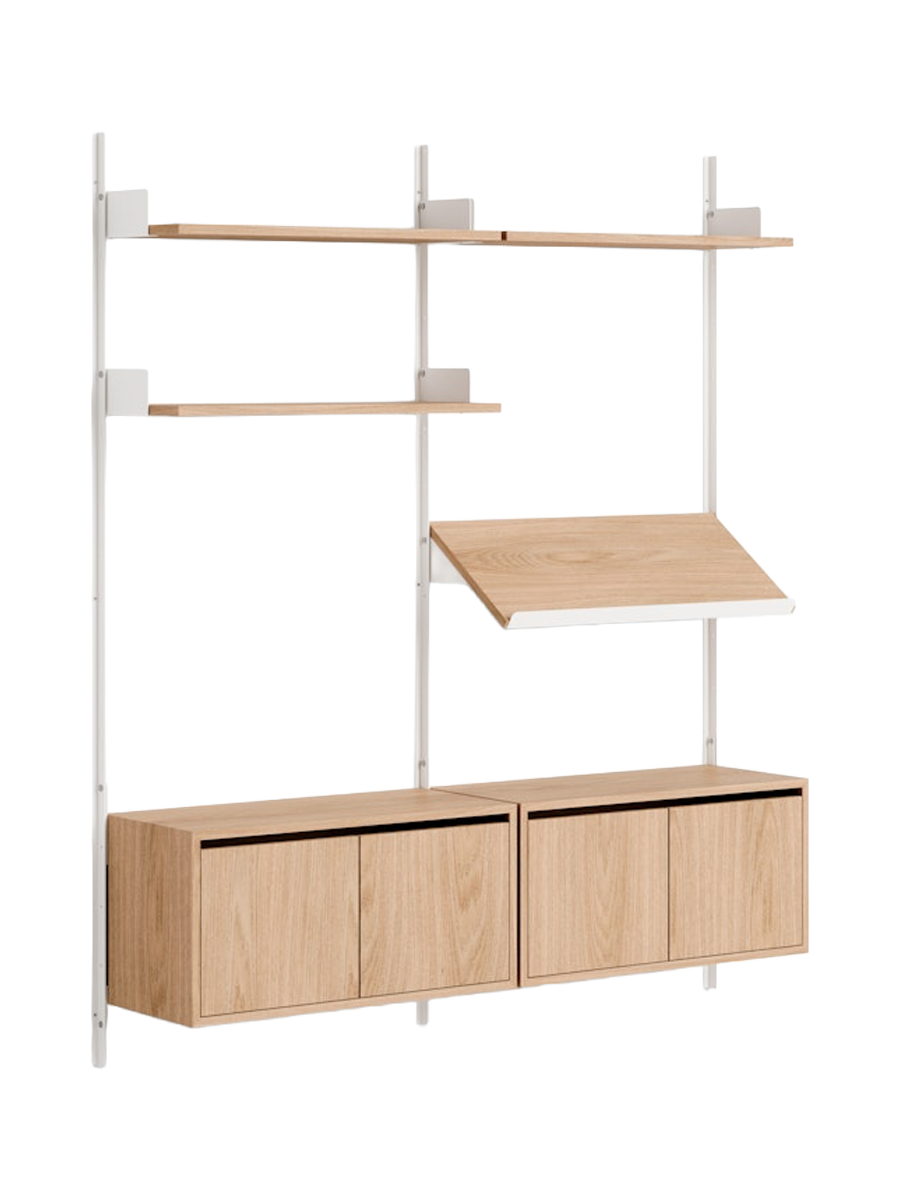 
Étagère murale modulable « New Works Living Cabinet » - Chêne / Blanc