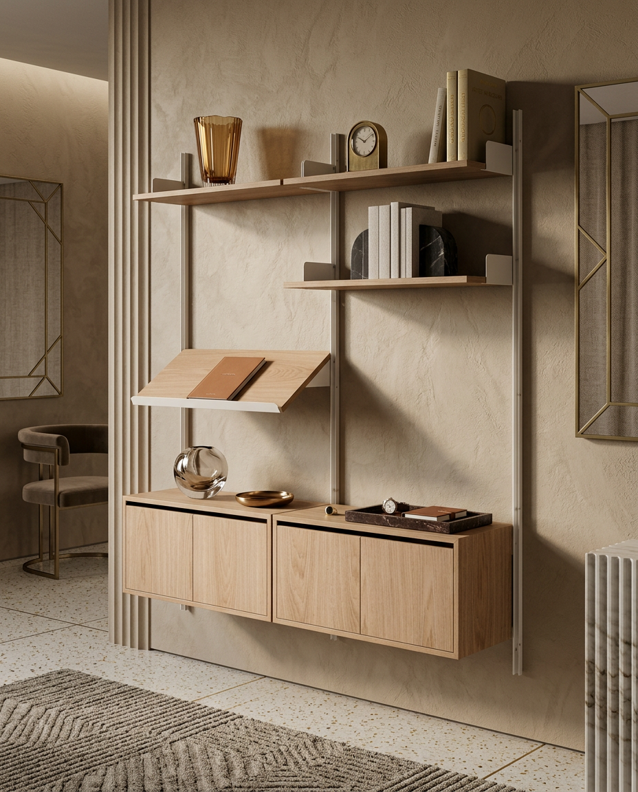
Étagère murale modulable « New Works Living Cabinet » - Chêne / Blanc