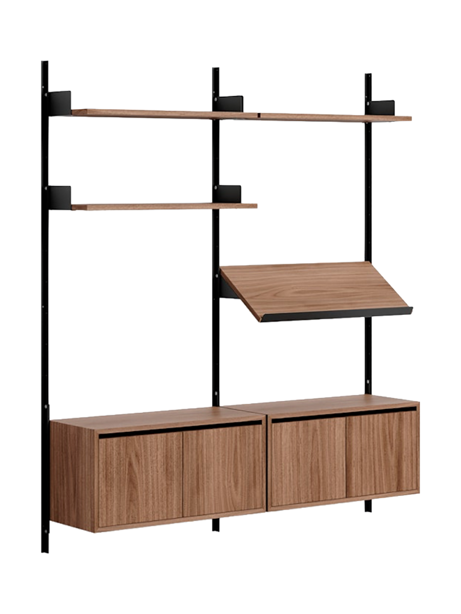 
Étagère murale modulable « New Works Living Cabinet » - Noyer / Noir
