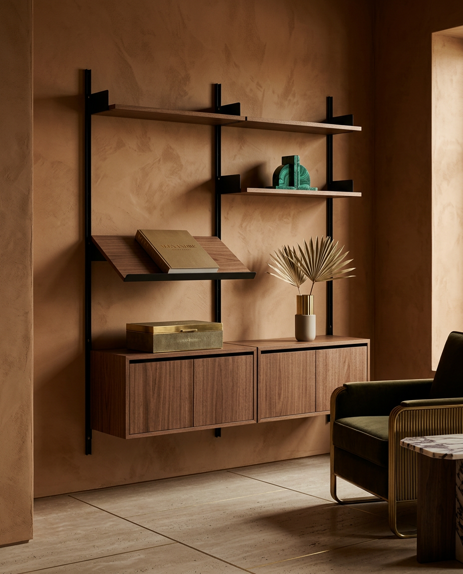 
Étagère murale modulable « New Works Living Cabinet » - Noyer / Noir