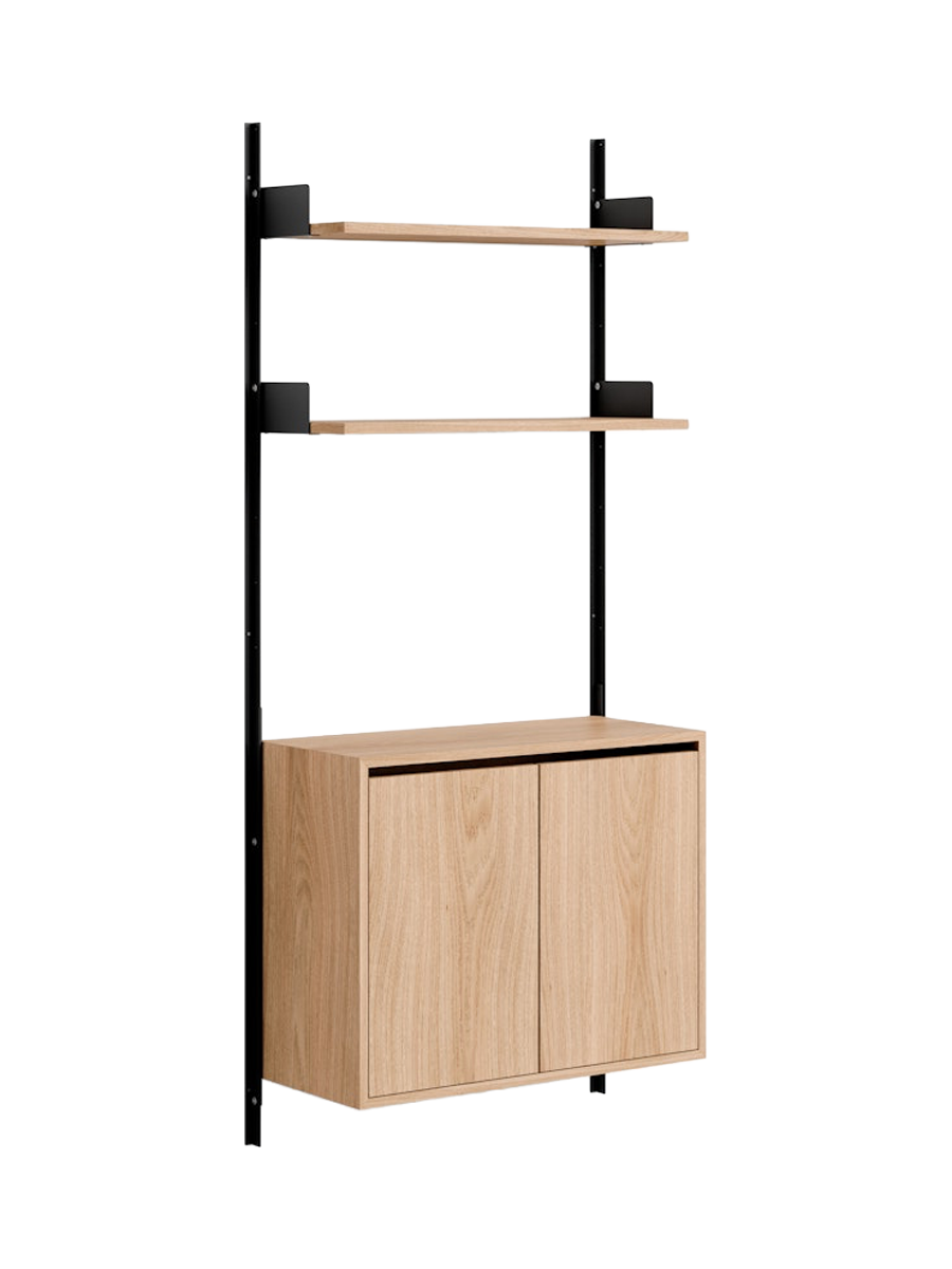 
Étagère murale modulable « New Works 1900 Cabinet High » - Chêne / Noir