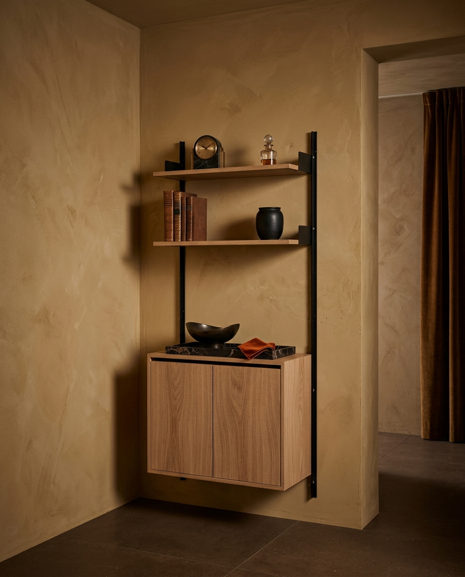 
Étagère murale modulable « New Works 1900 Cabinet High » - Chêne / Noir