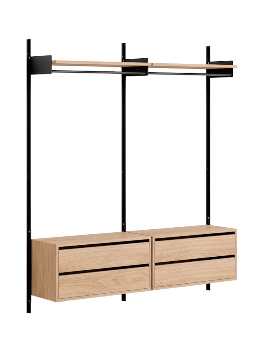 
Modular Wall Wardrobe "New Works Wardrobe Cabinet II" - Oak / Black