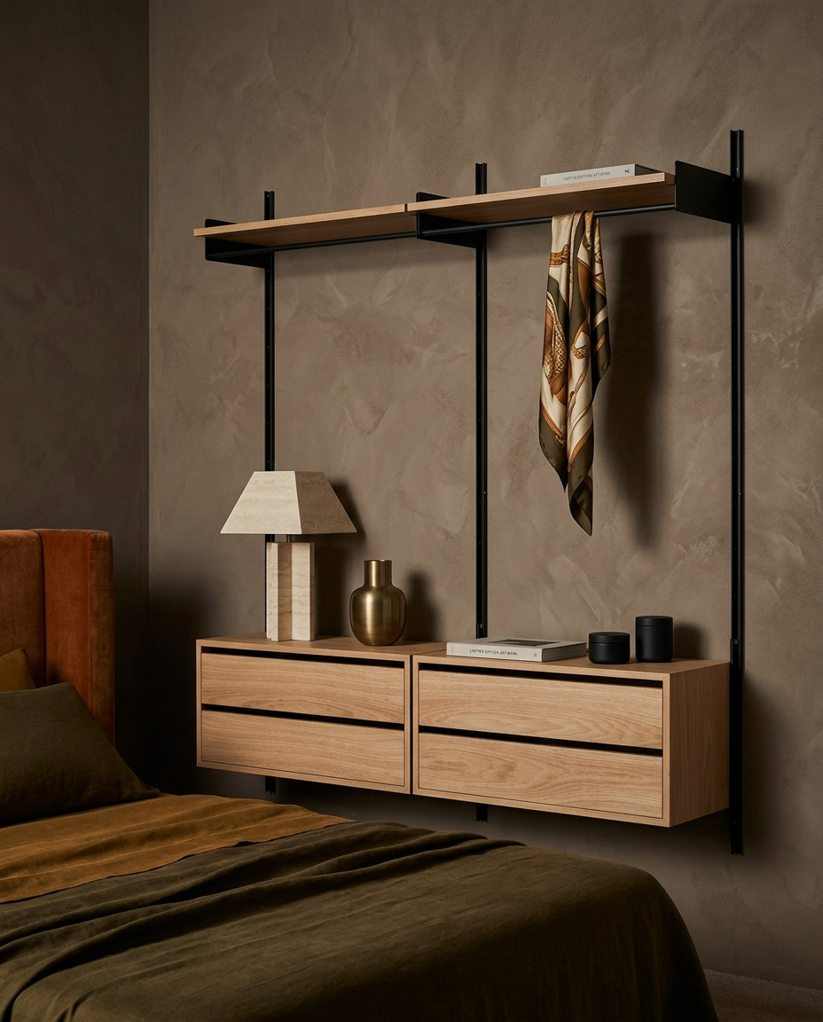 
Modular Wall Wardrobe "New Works Wardrobe Cabinet II" - Oak / Black