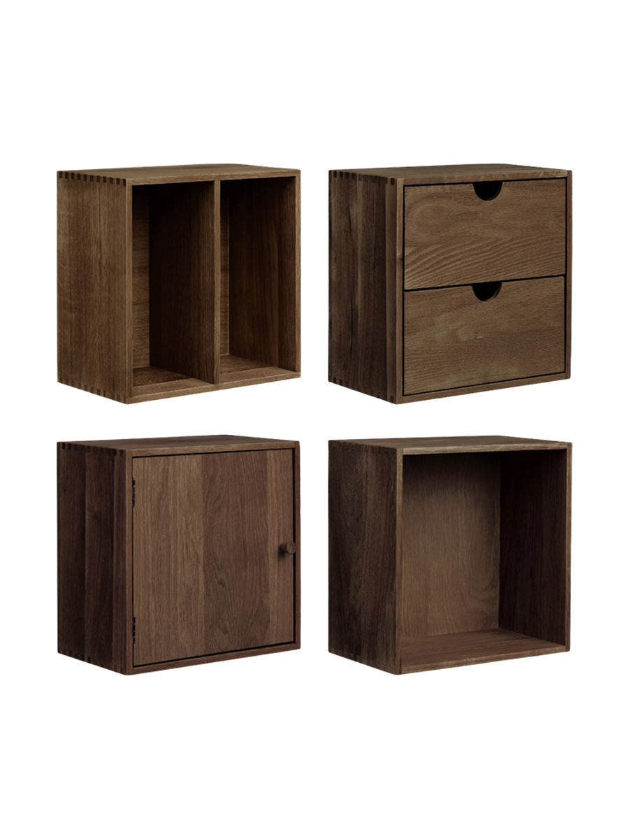
Set di 4 mensole da parete in legno massello «Townsville» - Rovere Marrone scuro