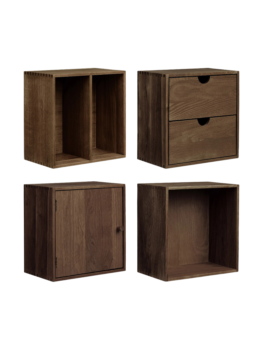 
Set di 4 mensole da parete in legno massello «Townsville» - Rovere Marrone scuro