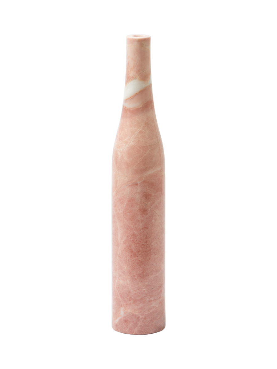 
Grande e massiccio portacandele di design „Herritage Bottle“ in marmo - Rosa corallo