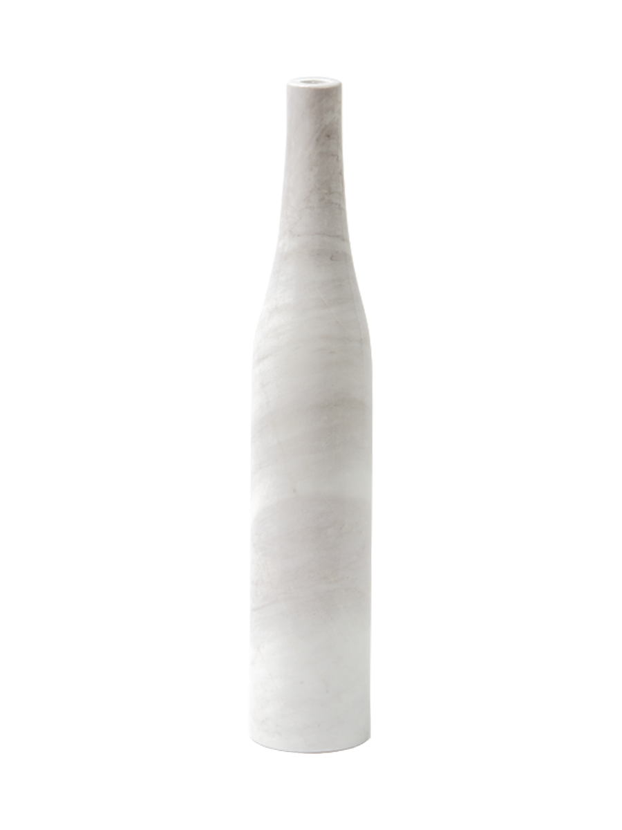 
Grande e massiccio portacandele di design „Herritage Bottle“ in marmo - Bianco