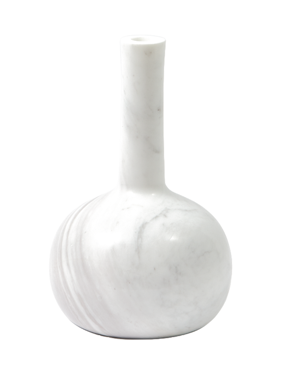 
Grande e massiccio portacandele di design „Herritage Bell“ in marmo - Bianco