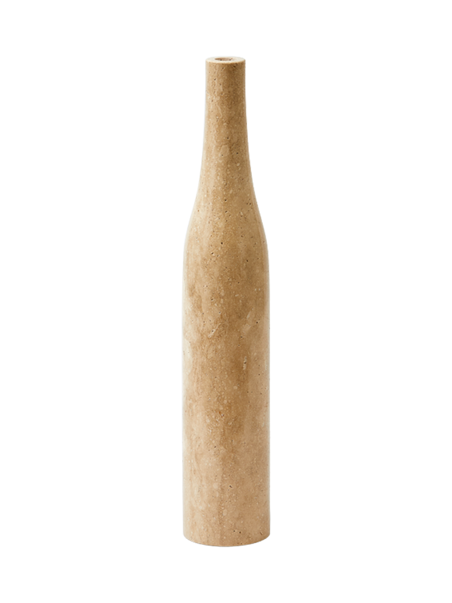 
Grande e massiccio portacandele di design „Herritage Bottle“ in marmo - Beige