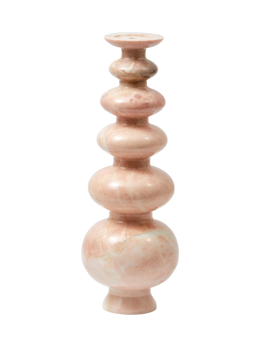 
Grande e massiccio portacandele di design „Herritage Sphere“ in marmo - Rosa corallo