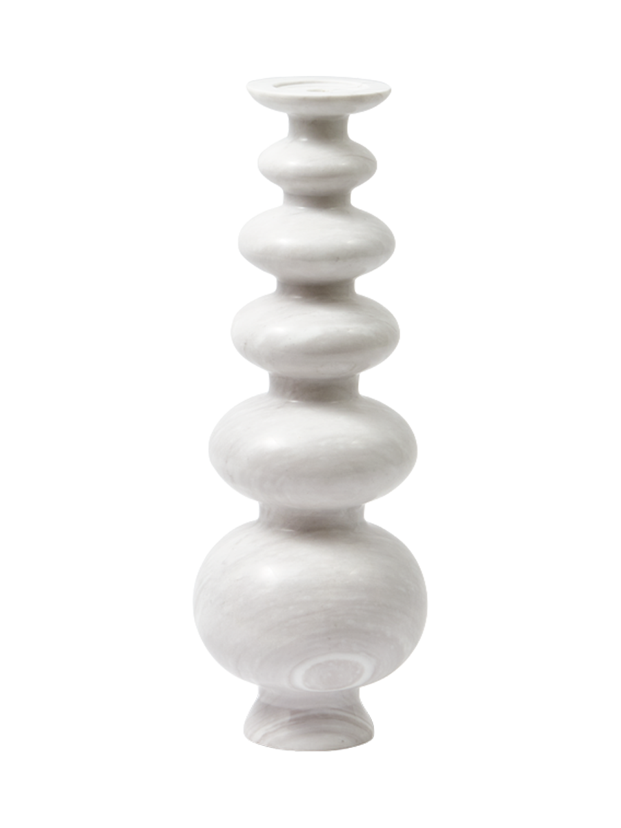 
Grande e massiccio portacandele di design „Herritage Sphere“ in marmo - Bianco