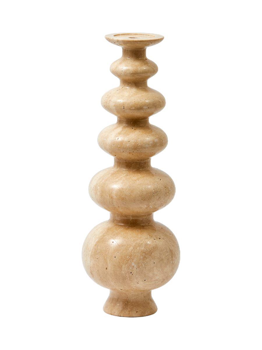 
Grande e massiccio portacandele di design „Herritage Sphere“ in marmo - Beige